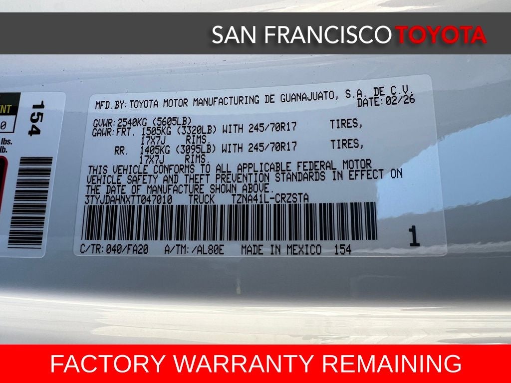 2026 Toyota Tacoma SR