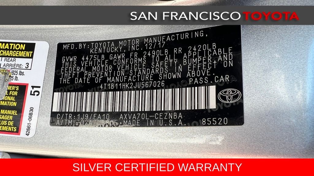 2018 Toyota Camry LE