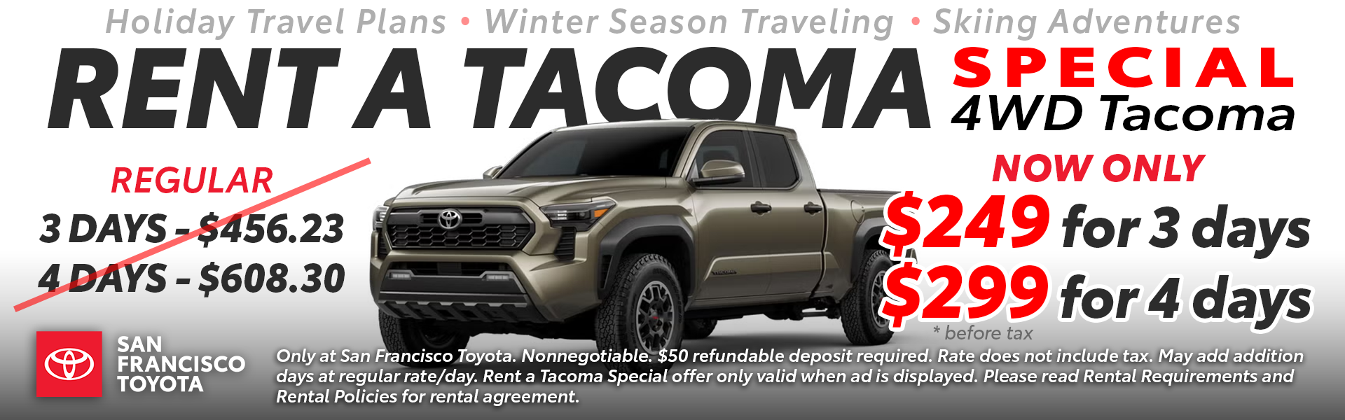 San Francisco Toyota | Rent a Toyota Specials