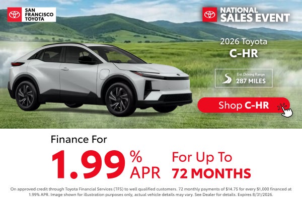 1.99% APR for 72 months on C-HR