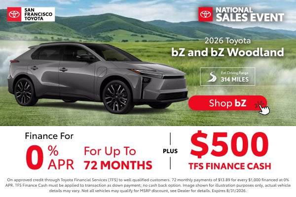0% APR for 72 months on bZ