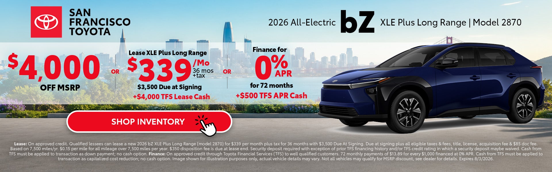 2026 Toyota All Electric bZ