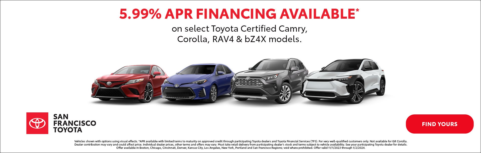 Toyota Certified Used Vehicle Offer | San Francisco Toyota in San Francisco CA