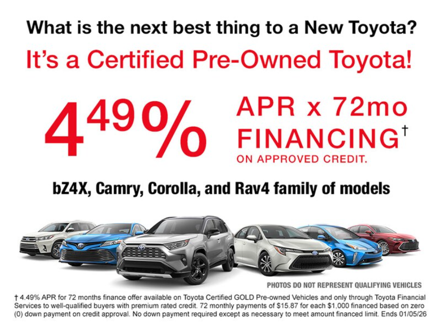 Toyota Certified Used Vehicle Offer | San Francisco Toyota in San Francisco CA